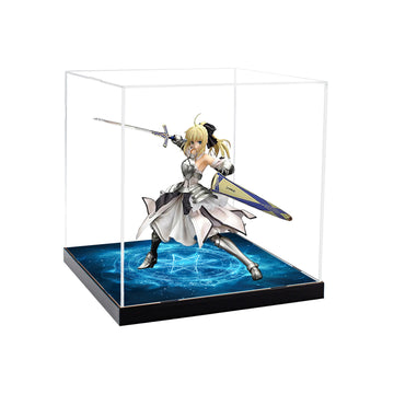 黑色地台亞加力膠展示盒(多款SZIE可選 acrylic display case 模型高達手辦美少女公仔hottoys玩具防塵收藏箱display box