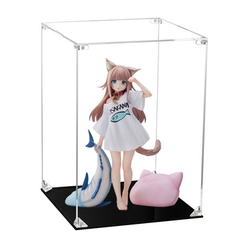 黑色底座亞加力膠展示盒(多款SIZE可選) acrylic display case 模型高達手辦美少女公仔hottoys玩具防塵收藏箱display box